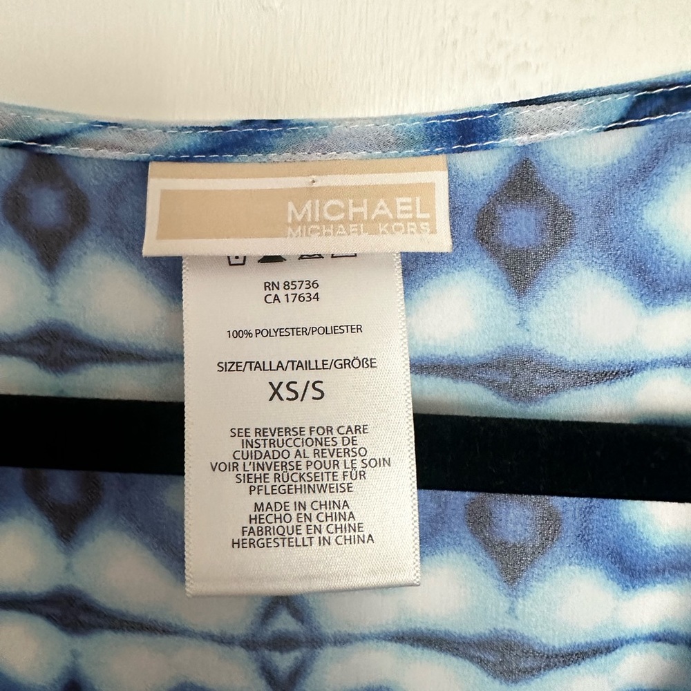 MICHAEL Michael Kors Blue Artistic gradient pattern Cover Up - Picture 4 of 6